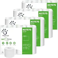 Papernet Bio Tech 2-lagiges Toilettenpapier 407575 | 4 Packungen à 24 Rollen mit je 180 Blatt 11 x 9,5cm | Rollenlänge 19,8m | Durchmesser 10,20cm | WC Papier, weiß, Standard