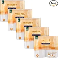 by Amazon Toilettenpapier (Maxi-Rolle), 2-lagig, Gesteppt, Weich und Sanft, 20 Rollen (5 Packungen mit je 4 Rollen), 500 Blatt pro Rolle