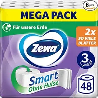 Zewa Smart Toilettenpapier Ohne Hülse, Großpackung Mit 48 Rollen (6 x 8 x 300 Blatt)