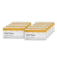 AmazonCommercial Toilettenpapier, 3-lagig Premium, 72 Rollen (8 Rollen, 9-er Pack), 243 stück per Rolle, Blattgröße: 9,5 x 11 cm, T4/T6-Spender Kompatibel