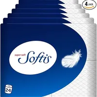 Softis, 24 Rollen (6 x 4 Einzelpackungen) Toilettenpapier, 4-lagig