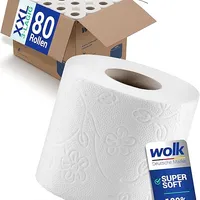 Toilettenpapier 3-lagig 80 Rollen Großpackung XXL Vorratspack | Plastikfrei verpacktes WC Papier aus Zellstoff, 150 Blatt, ideal für die Toilette, Camping & Spar-Abo
