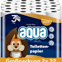 AQUA Triple Soft Toilettenpapier- 64 Rollen WC-Papier - 3-lagig
