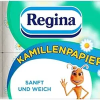 Regina Kamillenpapier, 16 Rollen Toilettenpapier, 3-lagig | 150 Blatt pro Rolle, Sanft und zuverlässig, Mit einem Hauch von Kamille, FSC-zertifiziertes Papier