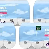 by Amazon Toilettenpapier, 3-lagig, 40 Rollen (10 Rollen, 4-er Pack) 200 Blätter pro Rolle, FSC-Zertifiziert
