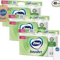 HLKauf Bundle Zewa Bewährt Toilettenpapier Weiß – 48 Rollen 3-lagig & Block