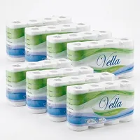 Vella Toilettenpapier 64 Rollen Großpack, 3-lagig, extra weich & saugstark, 150 Blatt pro Rolle, Zellstoff, parfümfrei