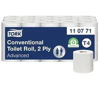 Tork 110771 weiches Kleinrollen Toilettenpapier in Advanced Qualität für Tork T4 Kleinrollensysteme / WC-Papier 2-lagig / weich & reißfest, 1 x 30er Pack (30 x 400 Blatt)