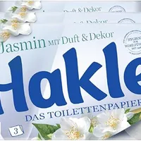 Hakle Jasminduft & Dekor, 48 Rollen Toilettenpapier, 3-lagig | 150 Blatt pro Rolle, Klopapier, WC Papier mit 60% recycelte Verpackung, FSC-zertifiziert