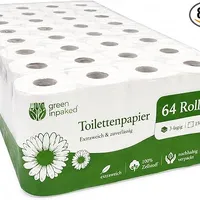 64 Rollen Toilettenpapier 3-lagig – Extra Weich & Reißfest – 150 Blatt pro Rolle – 100% Zellstoff – Großpackung Vorratspack Hygienepapier für Haushalt, Büro & Gastronomie