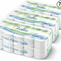 Vella Toilettenpapier 3-lagig – 72 Rollen, 250 Blatt je Rolle, extra weich & reißfest, 100% Zellstoff, Weiß