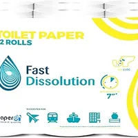Paperdi Camping Toilettenpapier selbstauflösend in nur 7 Sekunden, 12 Rollen, hautfreundlich & umweltfreundlich – Perfekt für Camping, Wohnmobile, öffentliche Einrichtungen | hautfreundlich & umweltfreundlich
